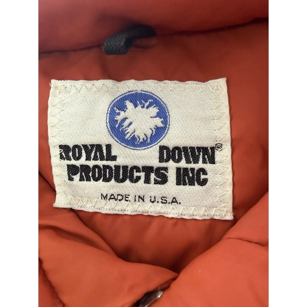 Vintage ROYAL DOWN VEST ORANGE MADE IN U.S.A. 24 Inches